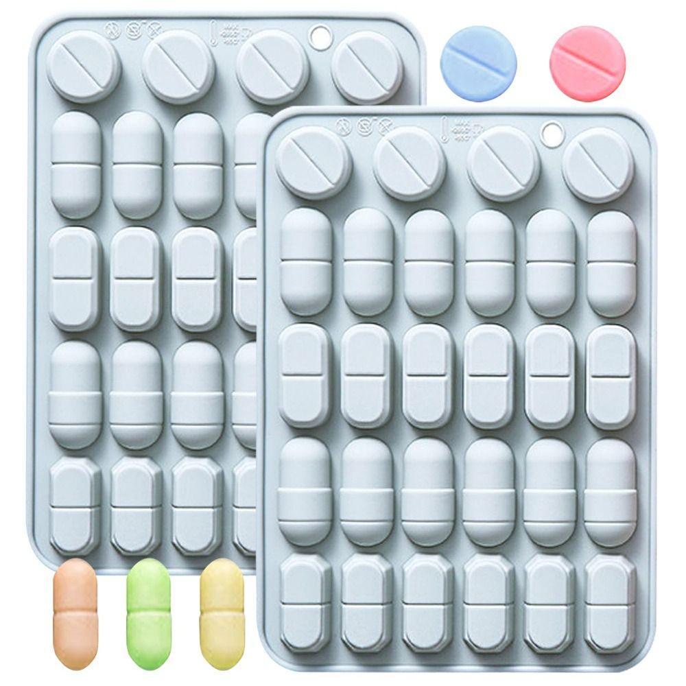 Molde De Pílula MIOSHOP , Em Forma De Cápsula Reutilizável Com Design De 28 Cavidades Flexível Para Doces De Silicone