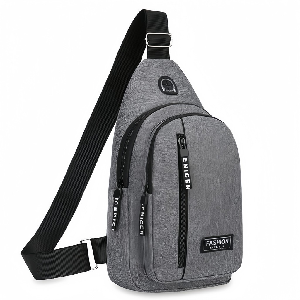 Saco de peito mochila masculina 2026 novo estilo de lona de grande capacidade saco de peito lazer esportes viagem saco d