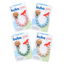 PRENDEDOR DE CHUPETA EM SILICONE E BAMBOO