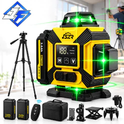 Nível Laser Verde 12/16 Linhas 3D/4D 360° Autonivelante Recarregável com Controle Remoto