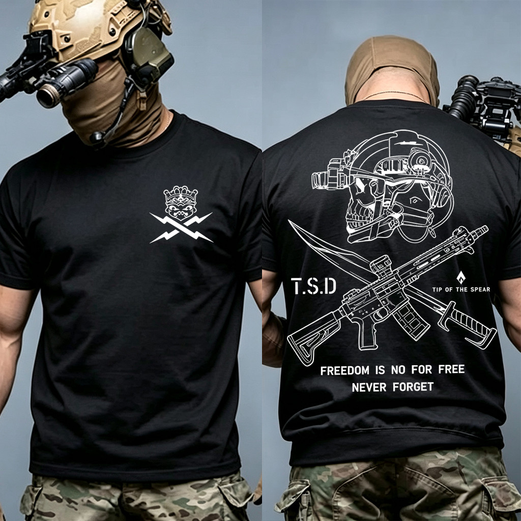 Camiseta Masculina Estampa de Calavera Armas e T - Aço Moderna Confortável Estilosa Tendência