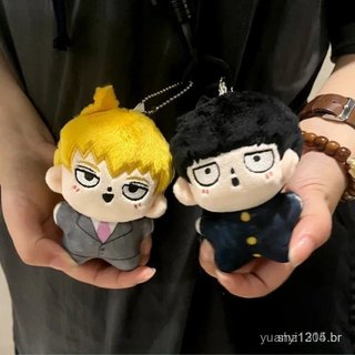 12cm Mob Psycho 100 Boneca De Pelúcia Porta-Chaves Pingente Desenho Animado Figura Kageyama Shigeo Kawaii Coleção De Bri