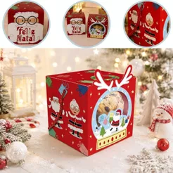 10~20 CAIXA P/ MINI PANETONE 100G C/ VISOR E ALÇA 10X10X10 NATAL DIVERTIDO 6235 ( NATAL IDEIA 2026 )
