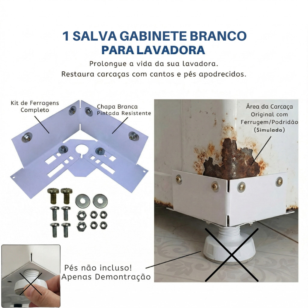 1 Salva Gabinete branco Conserta Recupera Gabinete de Lavadoras Brastemp cônsul etc.