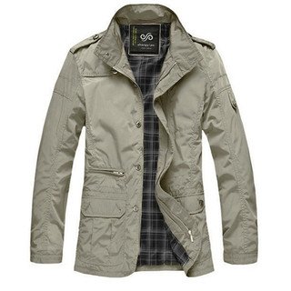 Jaqueta masculina de gola alta, casual e elegante, tamanho grande, para primavera e outono.