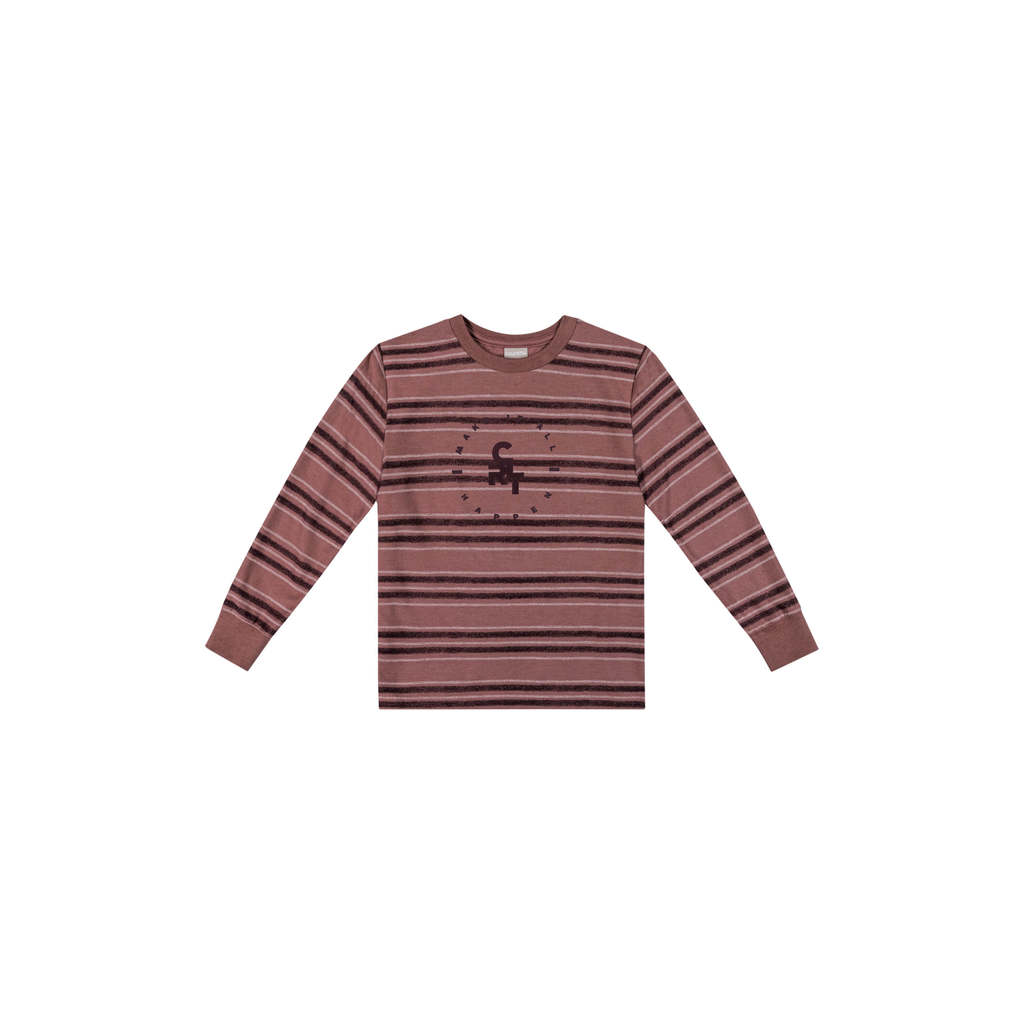 Camiseta Longa Infantil Menino Listrada Colorittá Marrom · foto 2