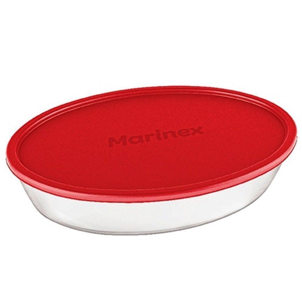 Conjunto de Assadeiras de Vidro Marinex com Tampa Vermelha 6 Peças · foto 2