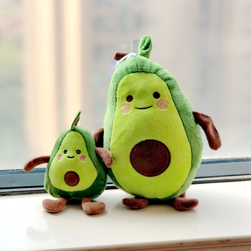 Influenciador abacate brinquedo de pelúcia boneca chaveiro ventosa pingente criativo Smiley fruta boneca de pelúcia