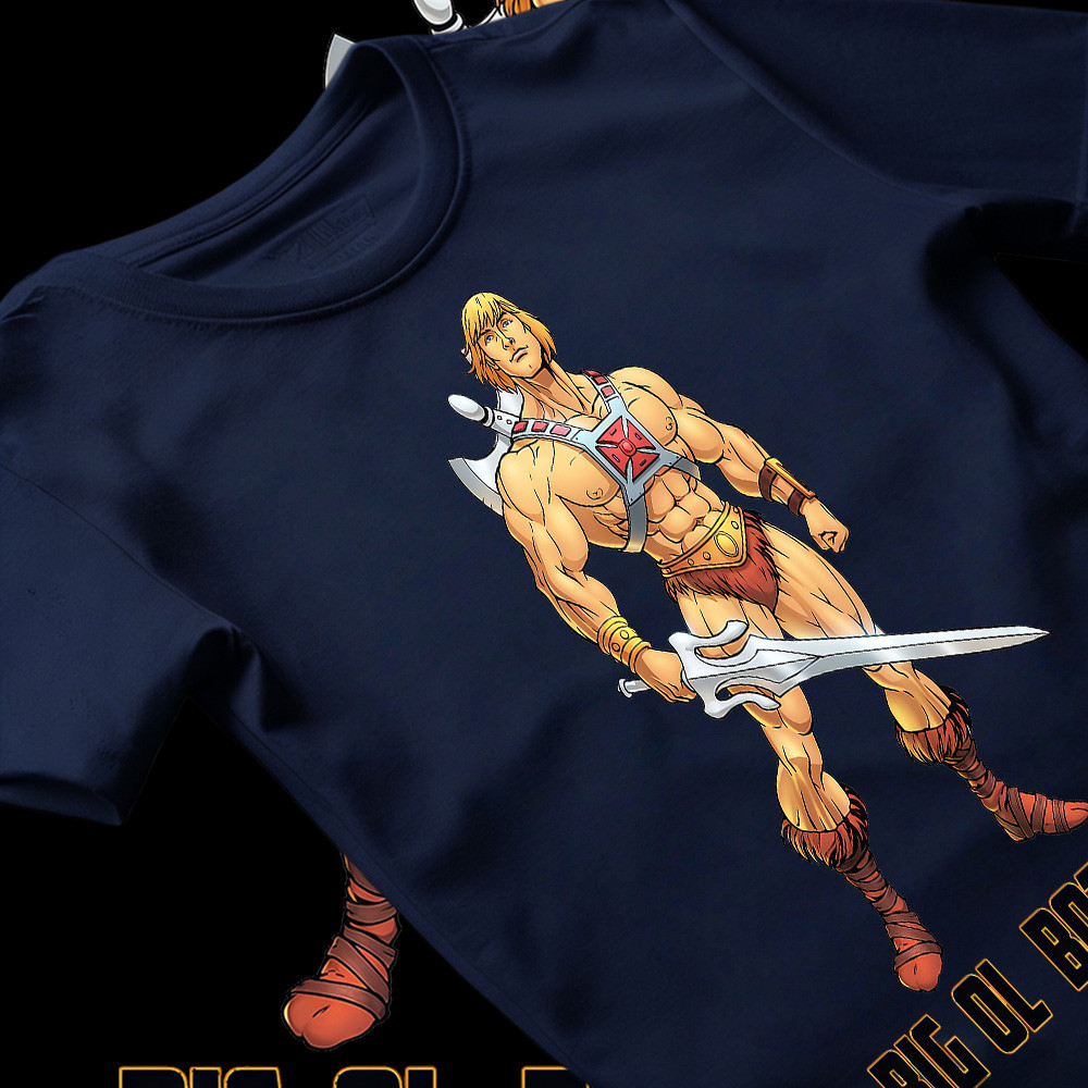 [Camiseta Premium em Algodão Puro]SG Camiseta Unissex Oversize, Estilo Clássico, Personagem He - Man, 100% Algodão