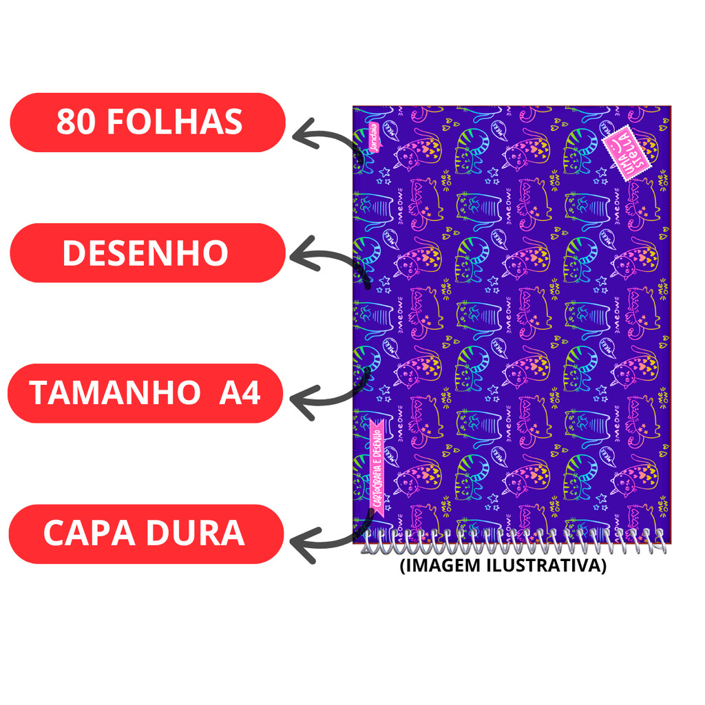 Kit com 2 Cadernos De Desenho 80 Folhas STELLA - JANDAIA — imagem 2 de 2