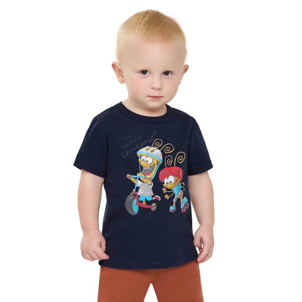 Camiseta Bebê Menino Animais Radicais Elian Azul