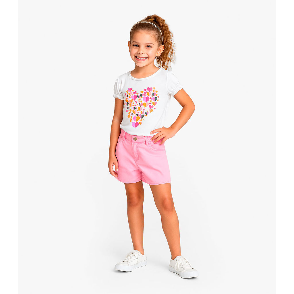 Conjunto Infantil Blusa Com Shorts Rovi Kids Branco