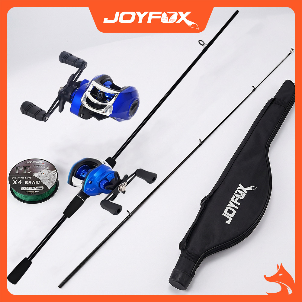Kit Vara De Pesca Carretilha de Pesca Esquerda/Direito 17+1 Rolamentos JOYFOX