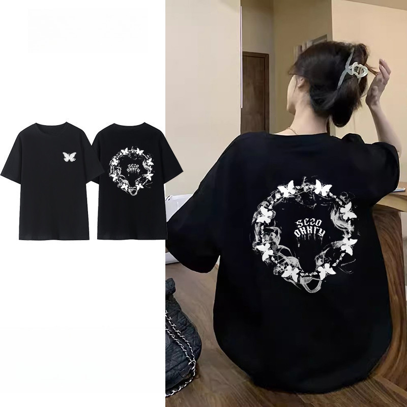 [Camiseta Premium Algodão Puro]LA Plus Size Unissex-Oversized Confortável Estilo Casual Camiseta Tecido Respirável#F7116