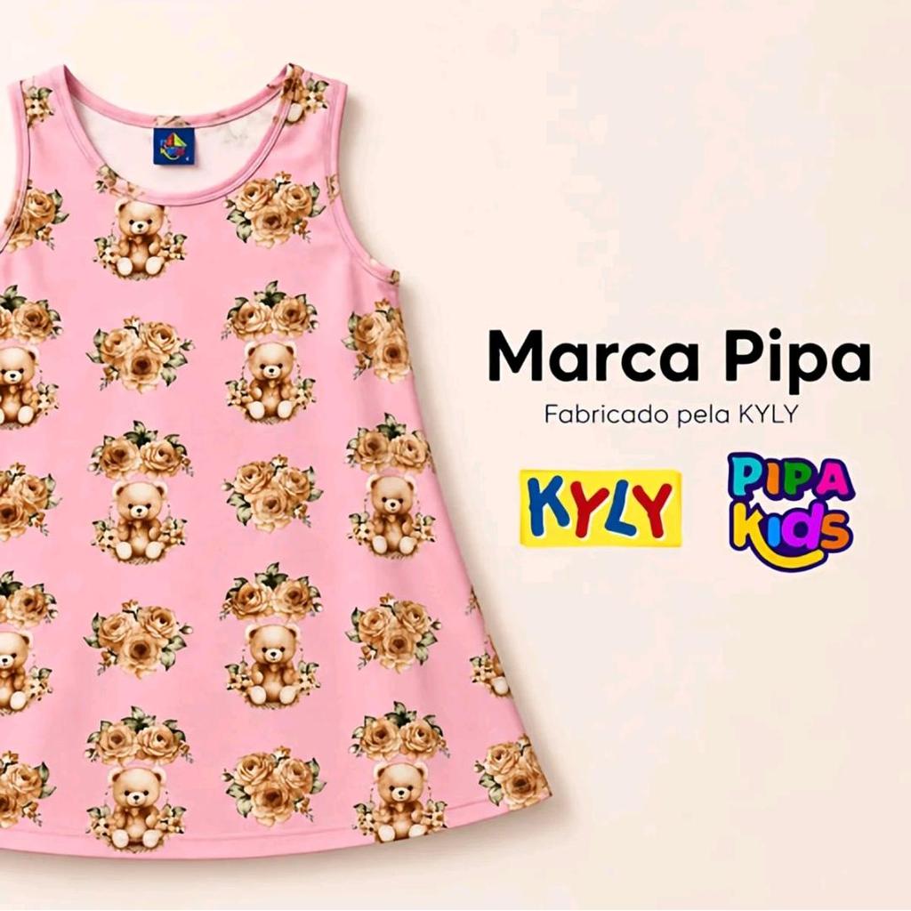 Vestido Infantil Feminino Pipa Floral Estampado Regata Verão Menina Sortido