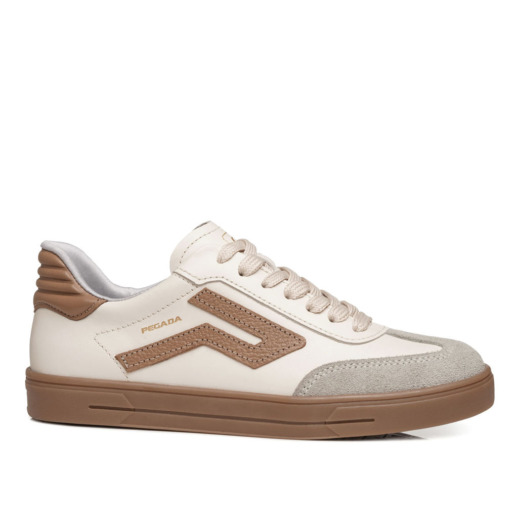 Tênis Pegada Feminino em Couro Milk 211154-19