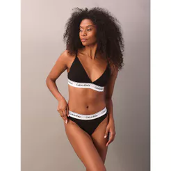 Calcinha Fio Dental de Algodão Underwear Calvin Klein - Preto