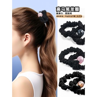 Amarrando bola de cabelo anel de cabelo novo estilo preto rabo de cavalo alto não empilhando cabeça corda feminino adult