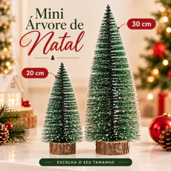 Kit 4 Mini Árvores de Natal Pinheiro Decorativo Enfeite Natalino para Mesa Presépio Decoração