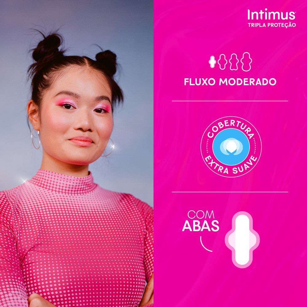 Absorvente Intimus Tripla Proteção Dia Suave Com Abas, Fluxo Moderado, 42 un · foto 2