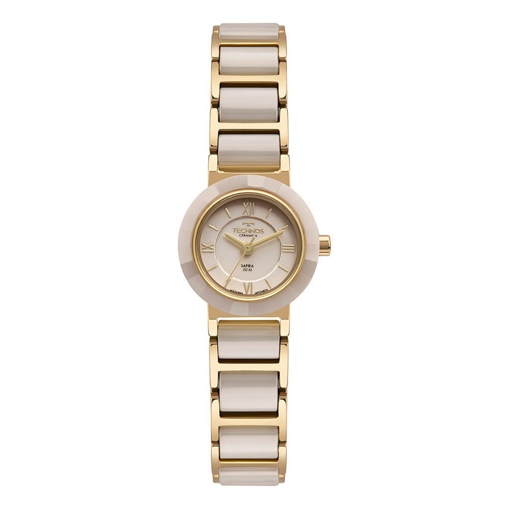 Relógio Technos Feminino Cerâmica Dourado - 2035LWF/1X
