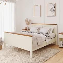 Cama Queen Ananda CabeCasa MadeiraOriginals Branco/Off-White/Mel Off White/Mel