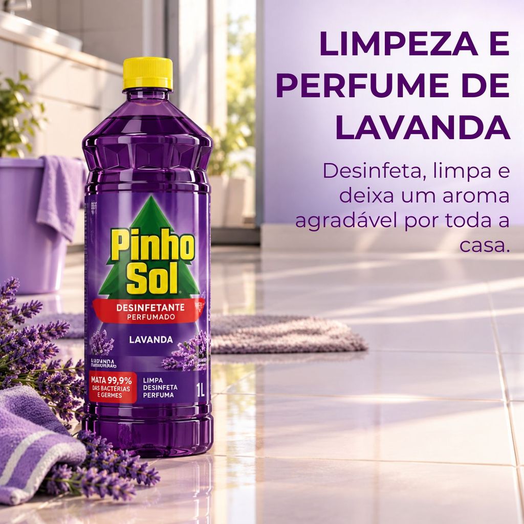 Desinfetante Pinho Sol Lavanda 1L — imagem 2 de 2