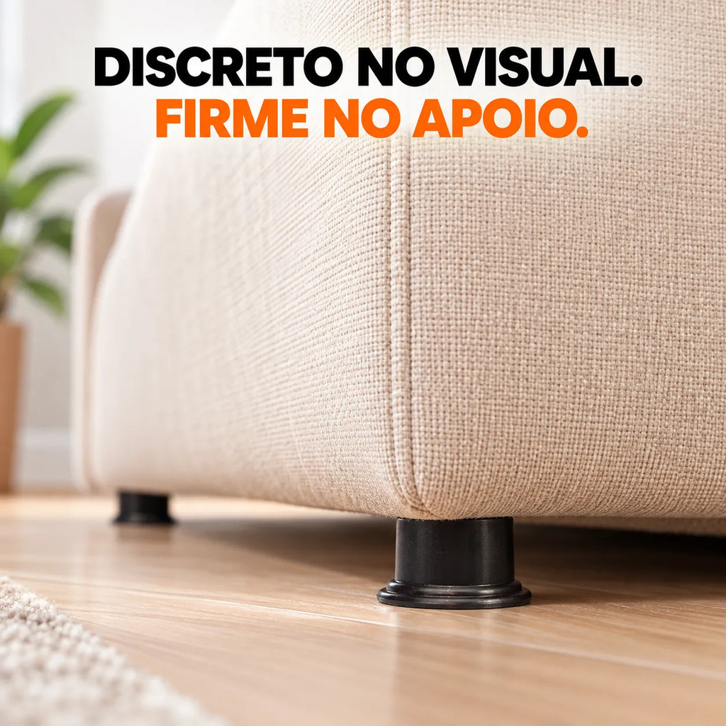Kit 6 Mini Pé Preto Cama Box Casal Solteiro Baú Baixo 3,5cm — imagem 2 de 2