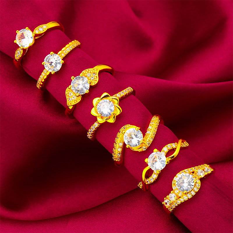 Anel de diamante feminino aberto anel de diamante branco sintético anel aberto