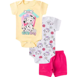 Kit Body Infantil Curto 3 Peças Select Amarelo