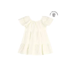 Vestido Infantil Menina Malha Linho Colorittá Bege