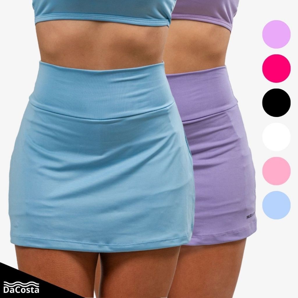 2 Short Saia Tapa Bumbum Fitness Academia c/ 2 Bolso Oculto pra Celular/Chave em Oferta na Shopee