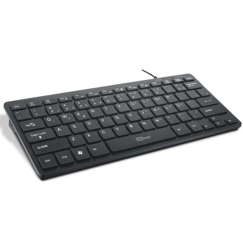 Teclado Mini USB COMPACT K8 Preto MBTech simples universal