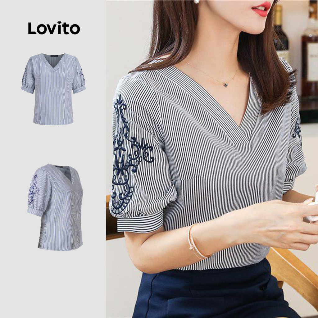 (NEW) Lovito Blusa Boho Primavera/verão para mulheres L154ED337 em Oferta na Shopee