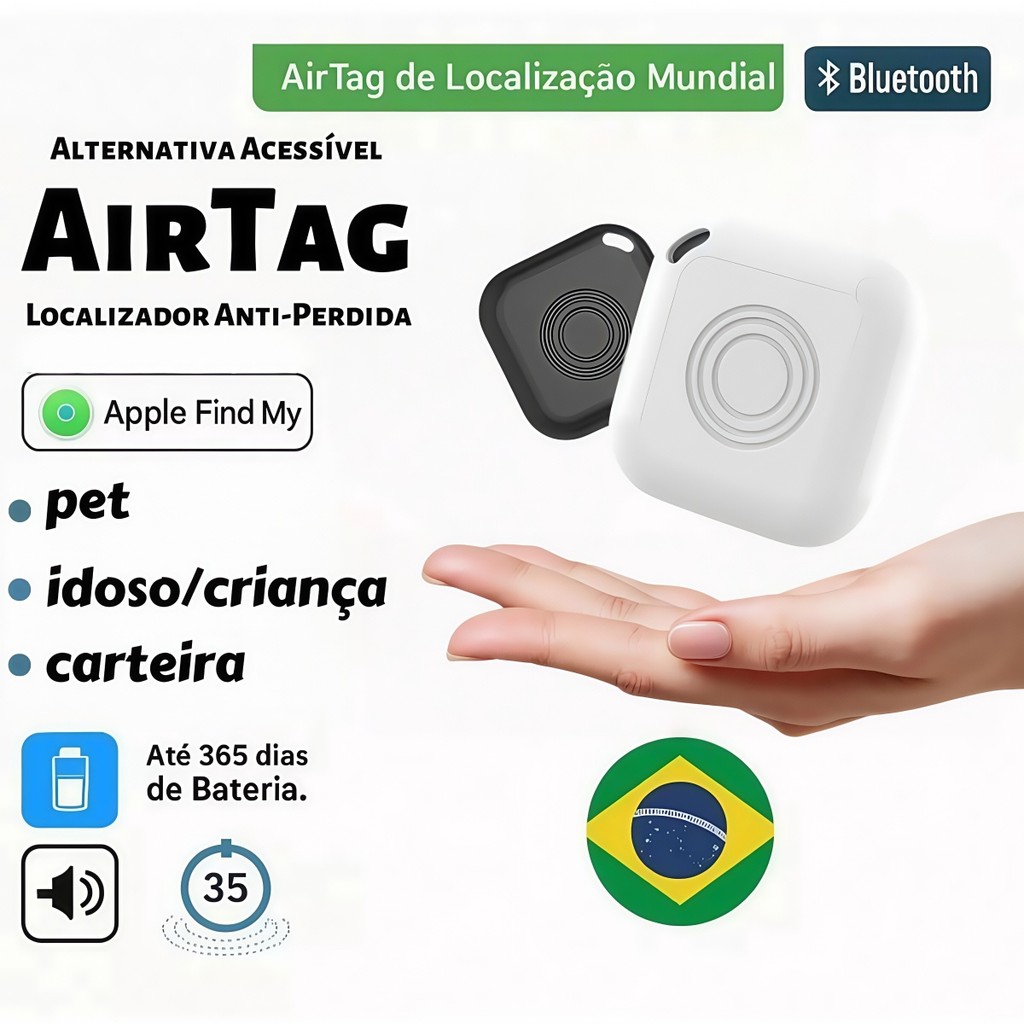 Rastreador AirTag Smart Tag MFI Localizador GPS Mala Carro Moto Pet Criança Sem Limite de Distância