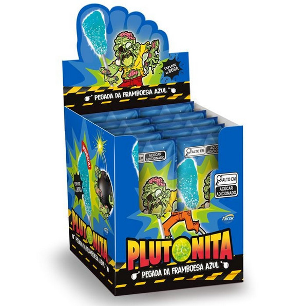 Pirulito Plutonita Cristais Explosivo Pegada Framboesa Arcor Com 24 Un De 5,5g em Oferta na Shopee