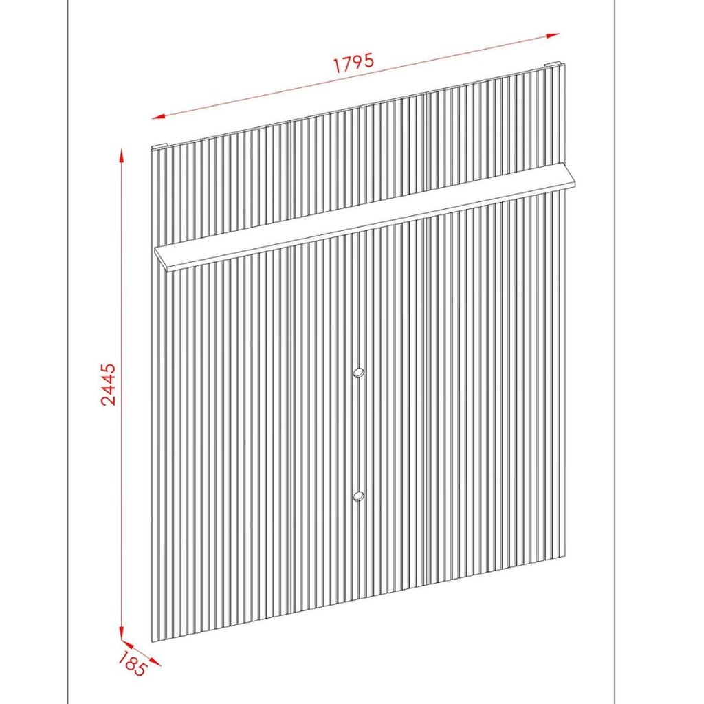 Detalhes do Painel para TV até 75 Polegadas 180cm New Interlagos Cumaru