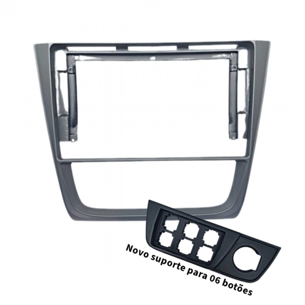 Moldura 9" VW Gol, Saveiro e Voyage G6 (Com suporte para 6 botões) - Grafite em Oferta na Shopee
