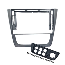 Moldura 9" VW Gol, Saveiro e Voyage G6 (Com suporte para 6 botões) - Grafite