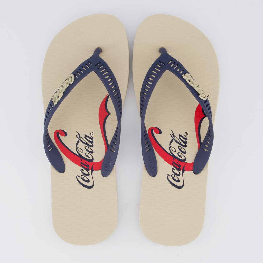Chinelo Coca Cola Energy Bege e Marinho em Oferta na Shopee