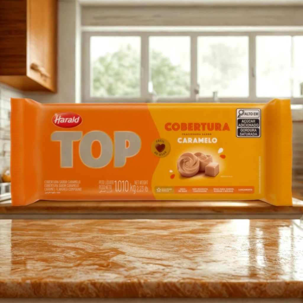 Cobertura em Barra Fracionada Caramelo - Top - 1,01kg - 1 unidade - Harald - Rizzo em Oferta na Shopee