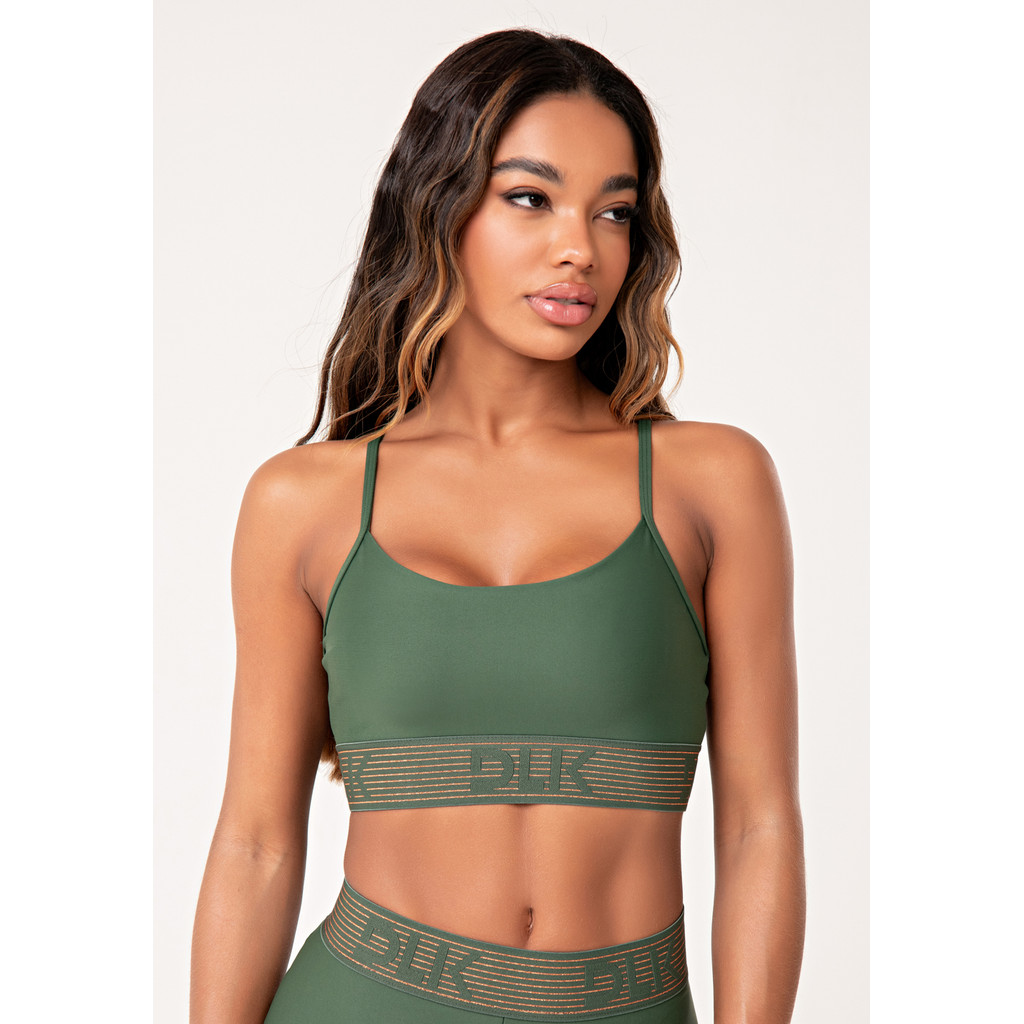 TOP FITNESS FEMININO COM BOJO E ELÁSTICO LUREX LUSH DLK
