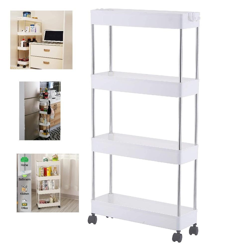 Estante organizador multiuso quarto carrinho lavanderia 4