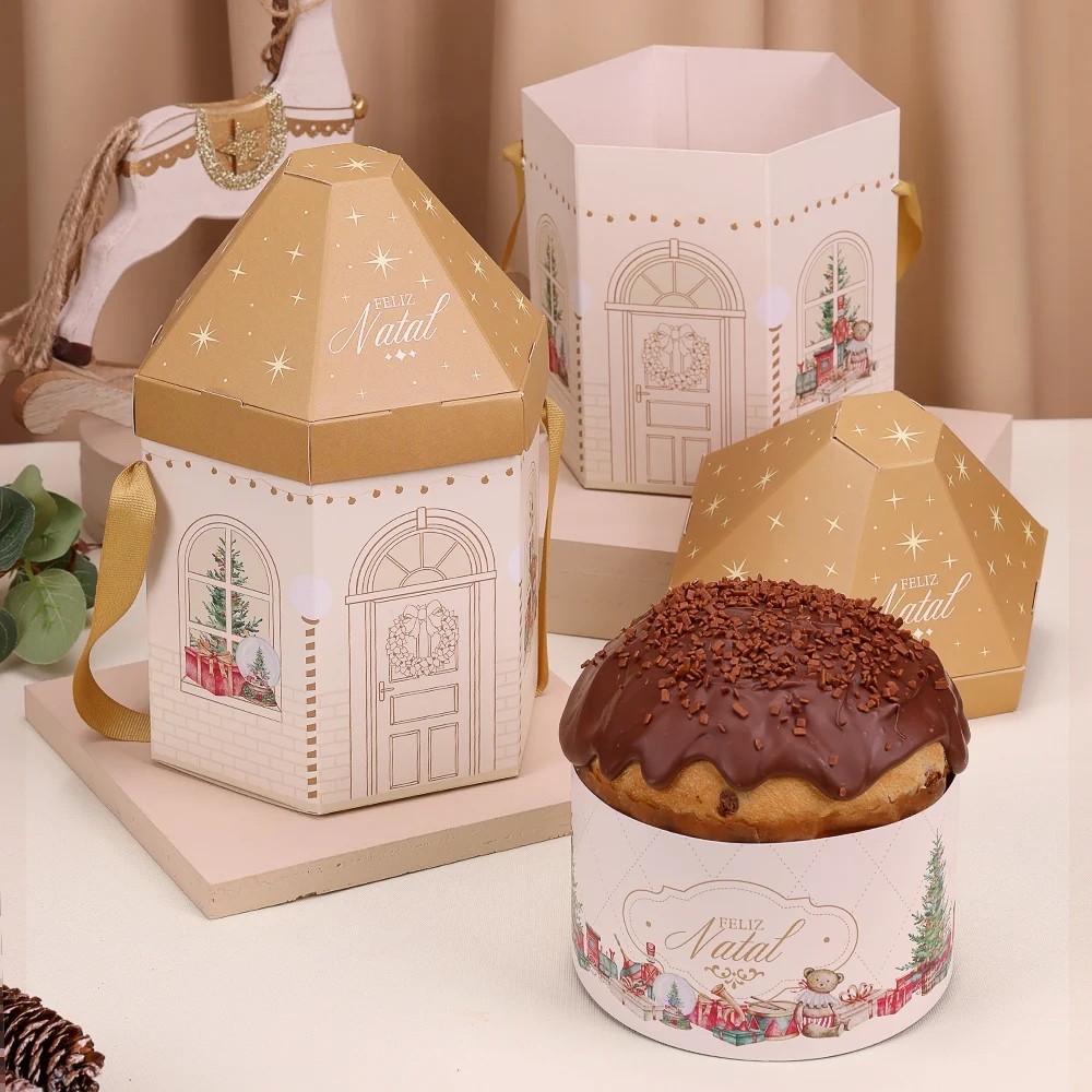 10 CASINHA NATAL GRANDE PARA PANETONE DOCE CANDURA 5181 ( JANGO NATAL 2025 )