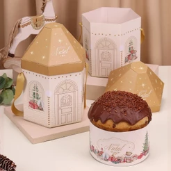 10 CASINHA NATAL GRANDE PARA PANETONE DOCE CANDURA 5181 ( JANGO NATAL 2025 )