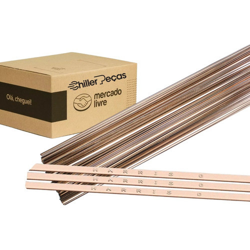 Kit 50 Varetas Solda Foscoper Harris 0 Fg 1.40 X 3.00 X 500