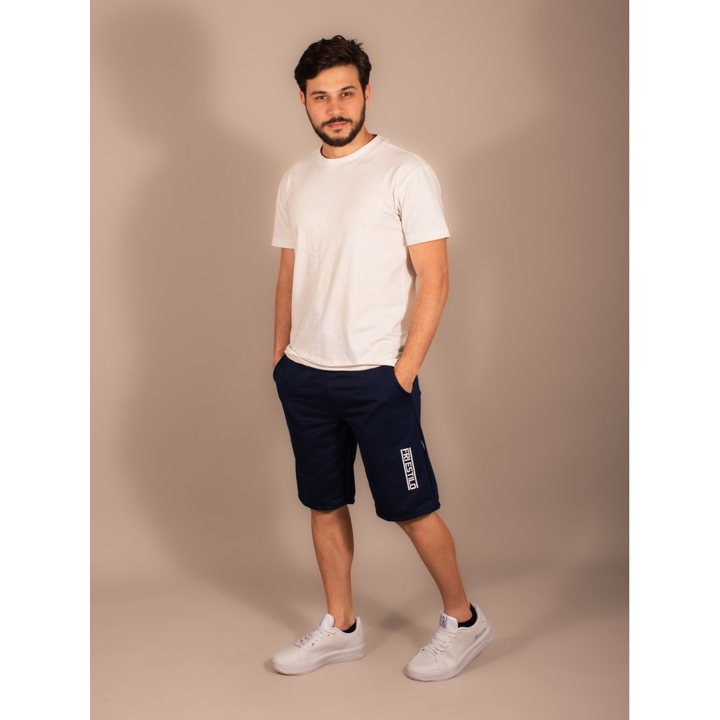 Bermuda Estampada Masculina Moletom Basic Casual Academia Bolsos Laterais Fri Estilo em Oferta na Shopee