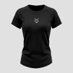 Camiseta Feminina Dry Fit Lobo Geométrico Fitness Alpha