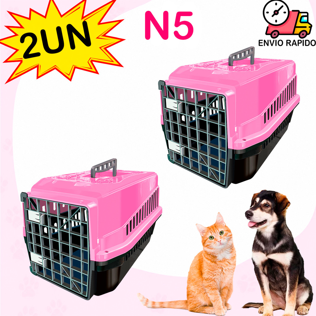 Caixa De Transporte Transportadora Para Cães Gatos Cachorros Pet Confortável 2 U