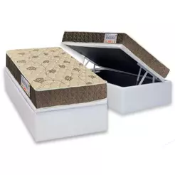 Cama Box Baú Solteiro: Colchão Anatômico Orthoflex D33 / Matera + Base CRC Courano White(88x188)